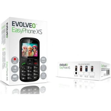 Evolveo - EasyPhone XS, telemóvel para seniores, preto
