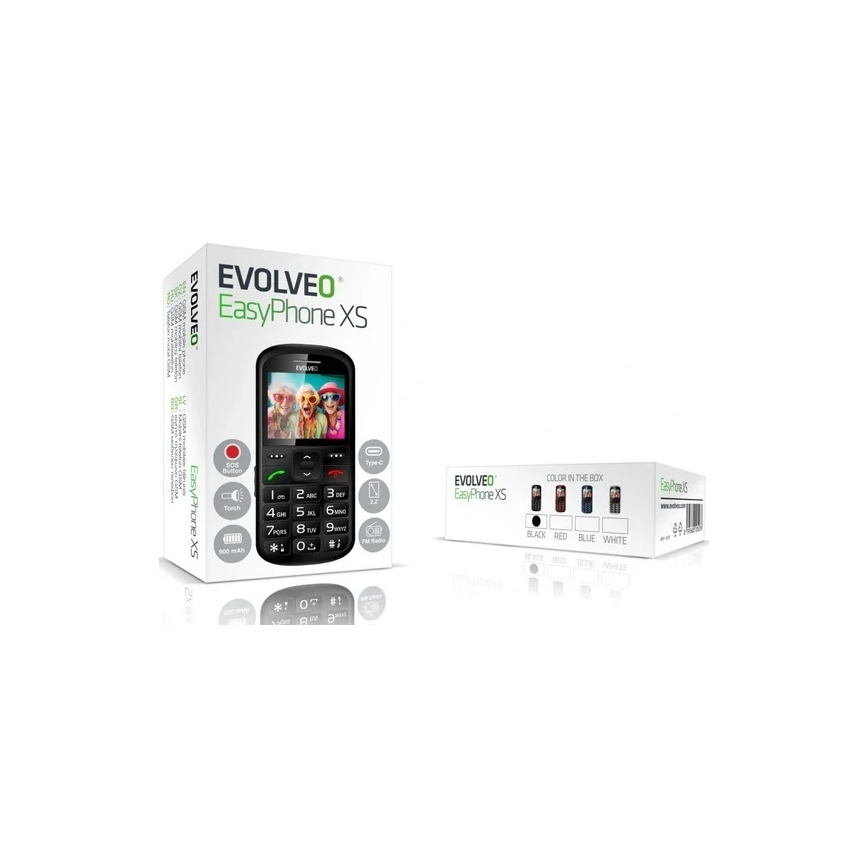 Evolveo - EasyPhone XS, telemóvel para seniores, preto