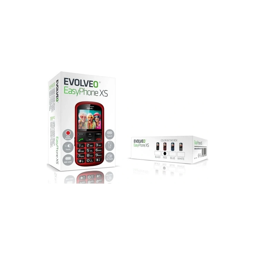 Evolveo - EasyPhone XS, telemóvel para séniores, vermelho