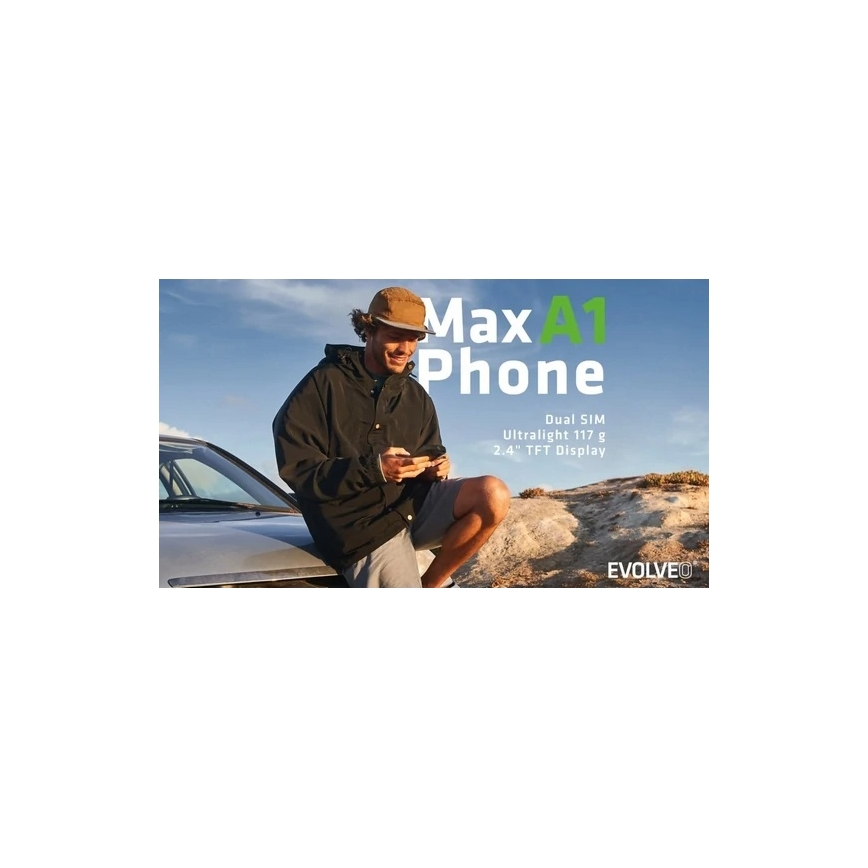 Evolveo - MaxPhone A1, telefone com teclas Dual SIM, preto