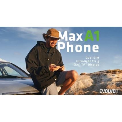 Evolveo - MaxPhone A1 telefone Dual SIM com teclado físico, preto