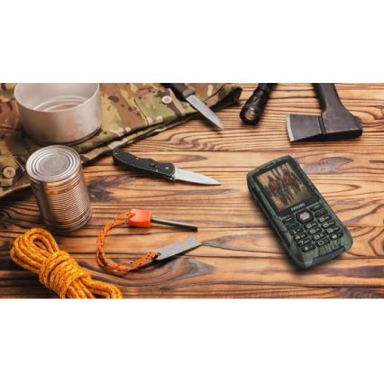 Evolveo - StrongPhone H1, telefone Dual SIM à prova de água, camuflagem de caça