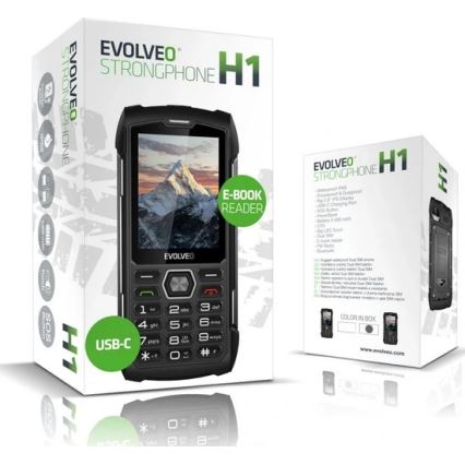 Evolveo - StrongPhone H1, telefone Dual SIM à prova de água preto/prateado