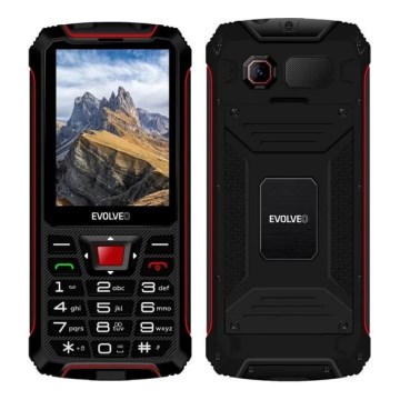 Evolveo - StrongPhone W4, telefone Dual SIM impermeável, preto - vermelho