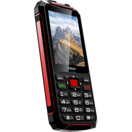 Evolveo - StrongPhone W4, telemóvel Dual SIM à prova de água preto/vermelho
