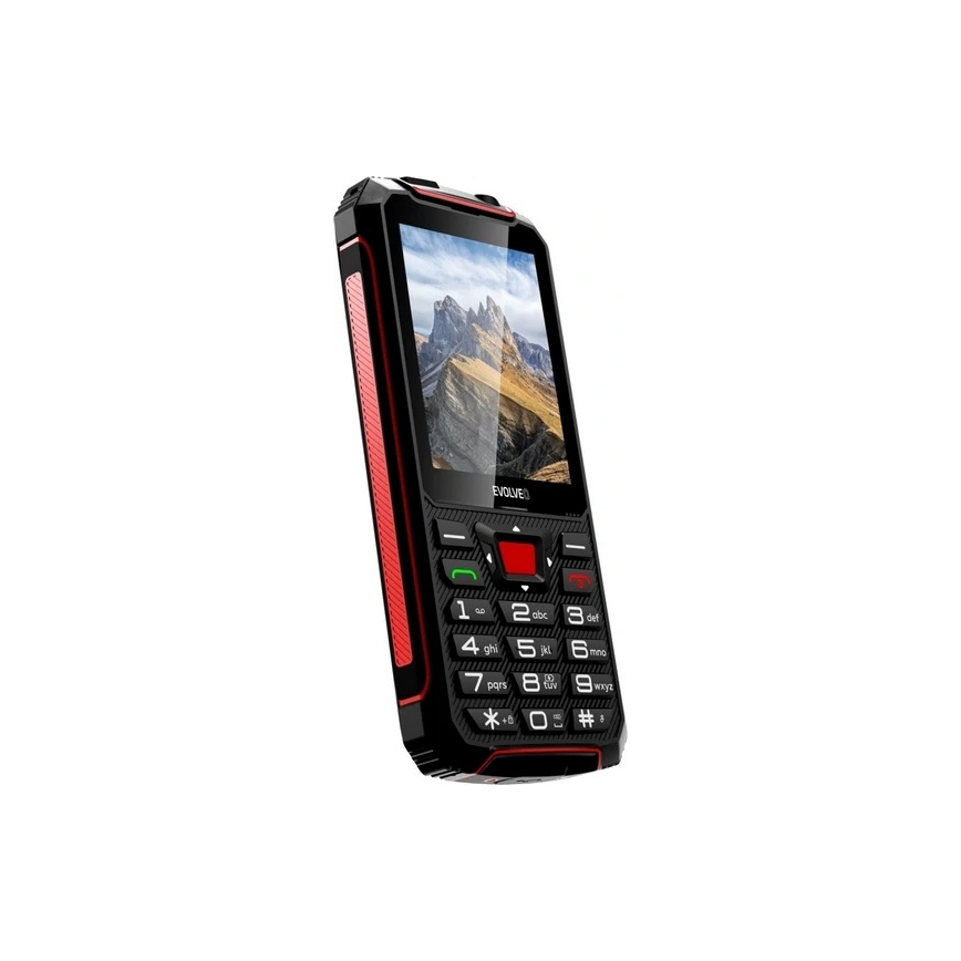 Evolveo - StrongPhone W4, telemóvel Dual SIM à prova de água preto/vermelho