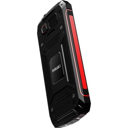 Evolveo - StrongPhone W4, telemóvel Dual SIM à prova de água preto/vermelho