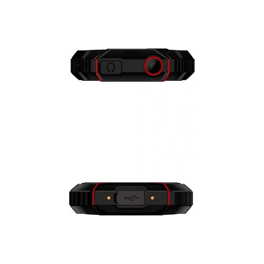 Evolveo - StrongPhone W4, telemóvel Dual SIM à prova de água preto/vermelho