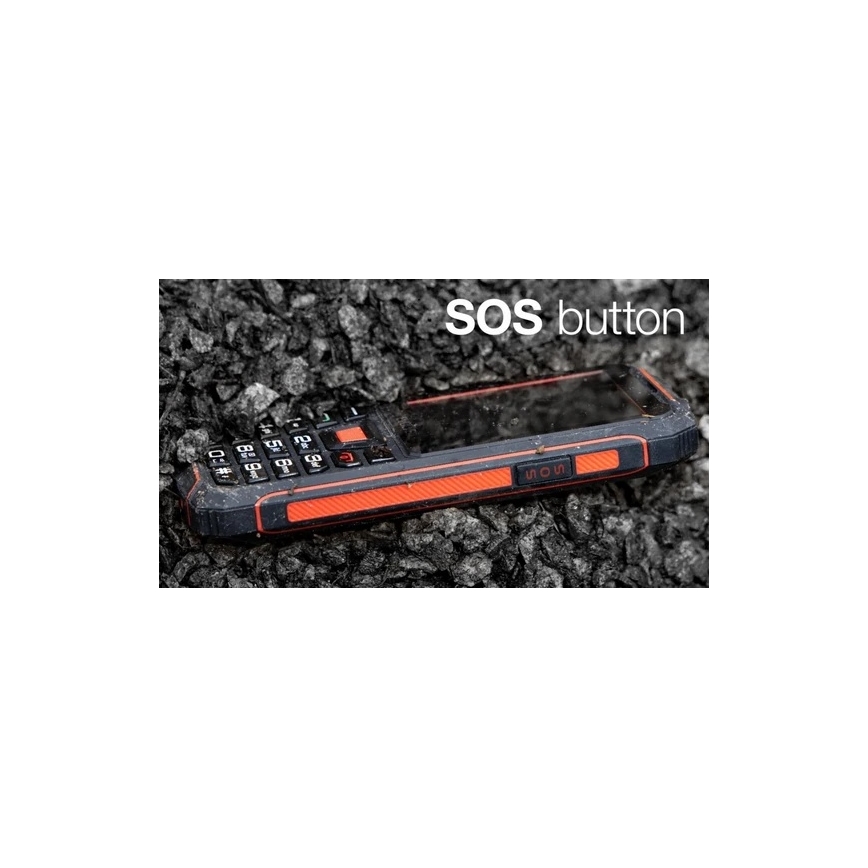 Evolveo - StrongPhone W4, telemóvel Dual SIM à prova de água preto/vermelho