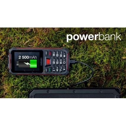 Evolveo - StrongPhone W4, telemóvel Dual SIM à prova de água preto/vermelho