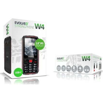 Evolveo - StrongPhone W4 telemóvel Dual SIM resistente à água preto/vermelho