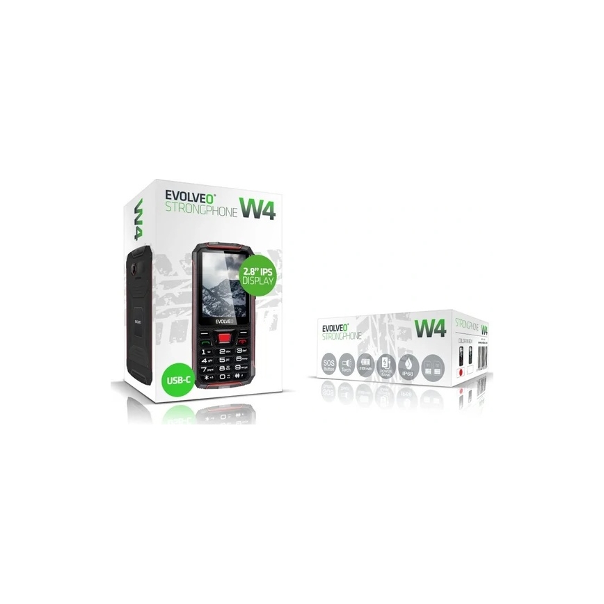 Evolveo - StrongPhone W4 telemóvel Dual SIM resistente à água preto/vermelho