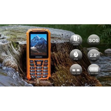 Evolveo - StrongPhone Z6, telefone Dual SIM à prova d'água laranja