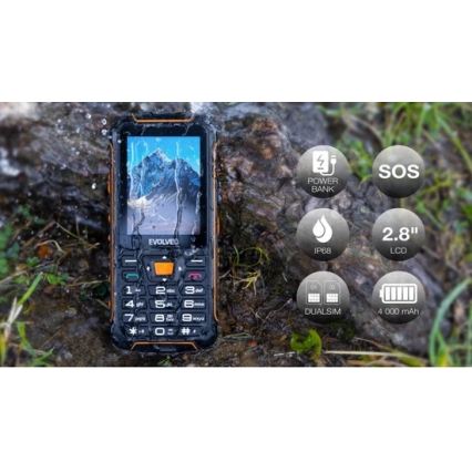 Evolveo - StrongPhone Z6 telefone Dual SIM à prova de água preto/laranja