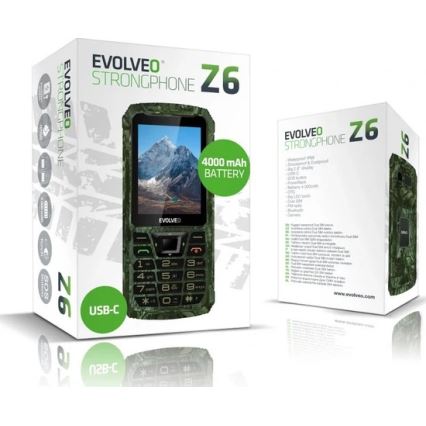 Evolveo - StrongPhone Z6, telemóvel Dual SIM à prova de água, camuflagem de caça