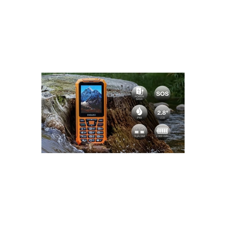 Evolveo - StrongPhone Z6 telemóvel Dual SIM à prova de água laranja