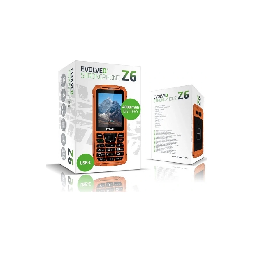 Evolveo - StrongPhone Z6 telemóvel Dual SIM à prova de água laranja