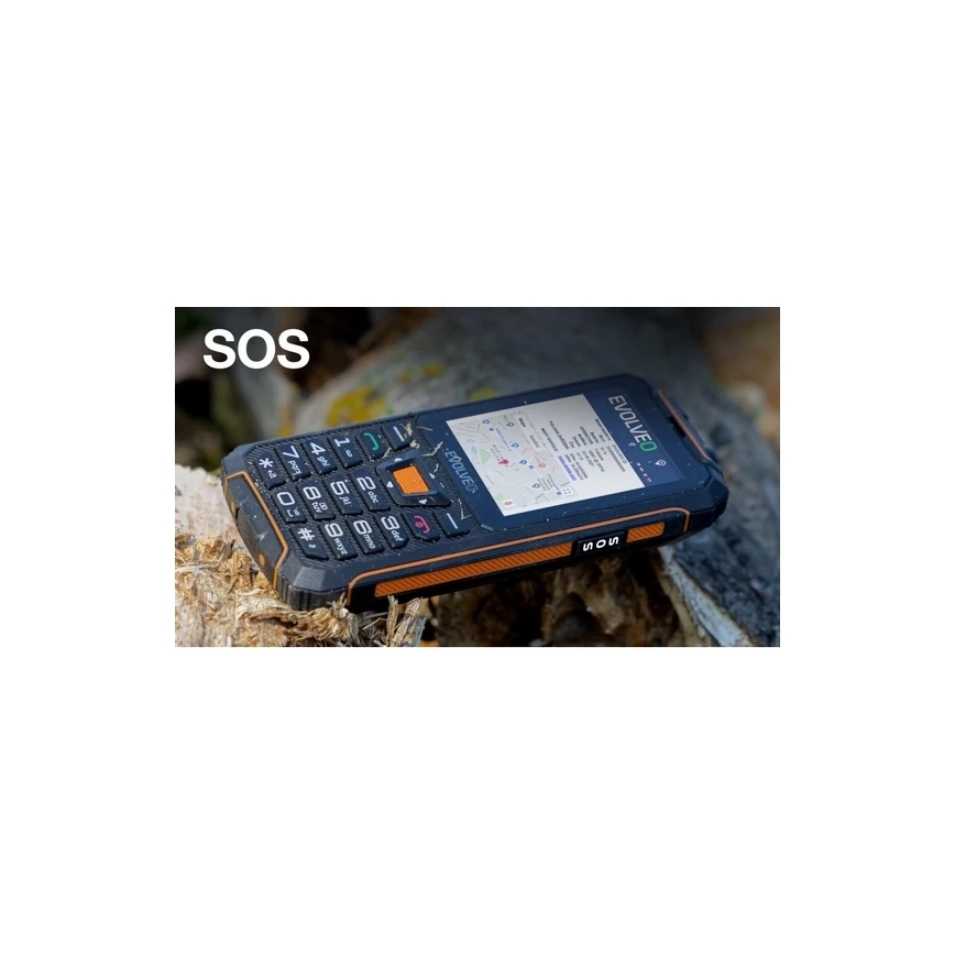 Evolveo - StrongPhone Z6, telemóvel Dual SIM à prova de água, preto - laranja