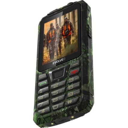 Evolveo - StrongPhone Z6, telemóvel Dual SIM impermeável em camuflagem de caça