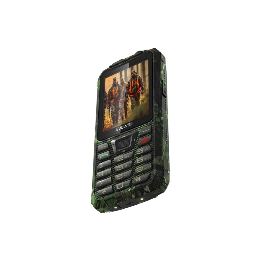 Evolveo - StrongPhone Z6, telemóvel Dual SIM impermeável em camuflagem de caça