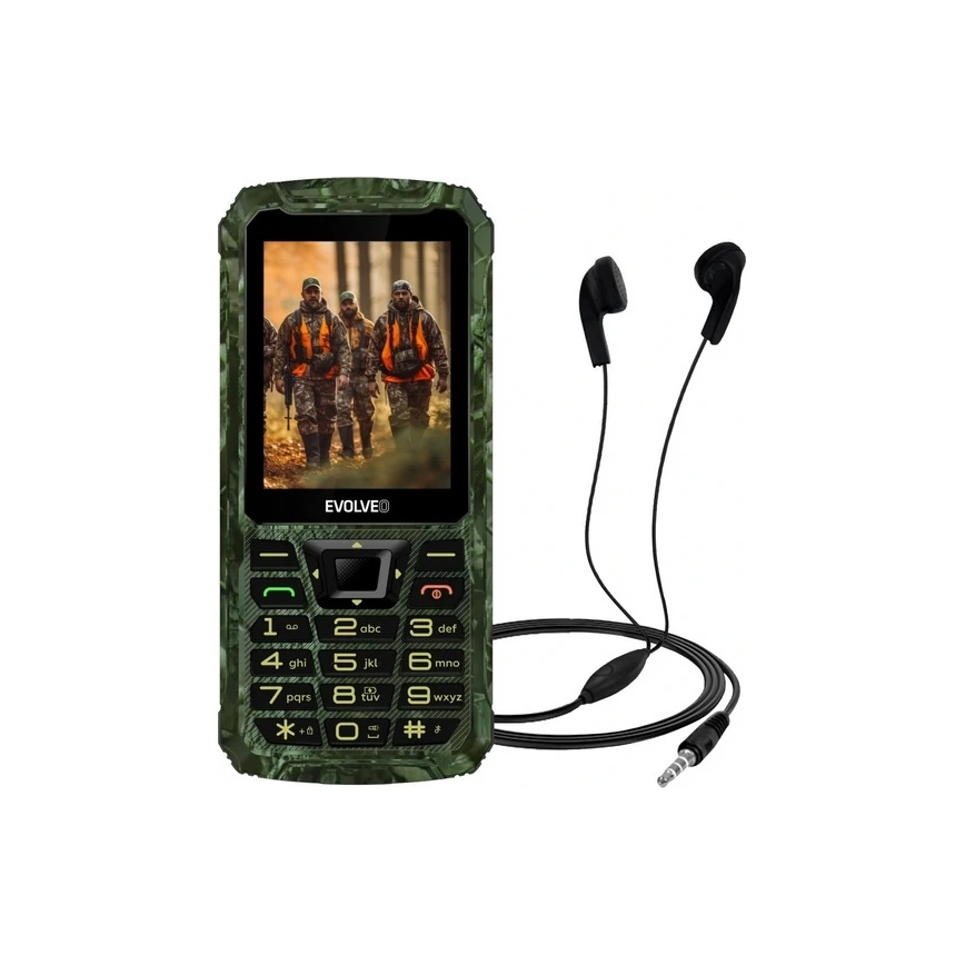 Evolveo - StrongPhone Z6, telemóvel Dual SIM impermeável em camuflagem de caça