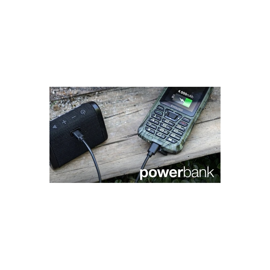 Evolveo - StrongPhone Z6, telemóvel Dual SIM impermeável em camuflagem de caça