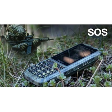 Evolveo - StrongPhone Z6, telemóvel Dual SIM impermeável em camuflagem de caça