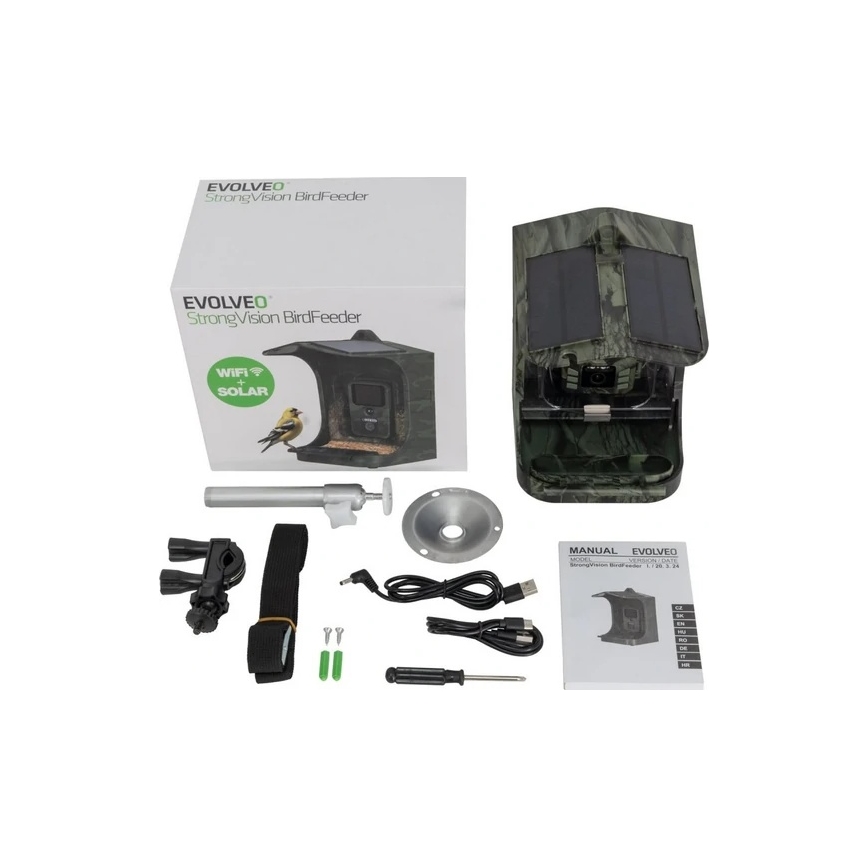 Evolveo - StrongVision BirdFeeder - comedouro inteligente para pássaros com câmara e painéis solares
