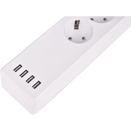 Extensão com interruptor 1,8 m + 4xUSB/Wi-Fi Tuya SCHUKO