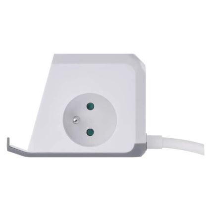Extensão de cabo com carregamento sem fio QI 2Z + 2x USB-A + 1x USB-C 2m branco