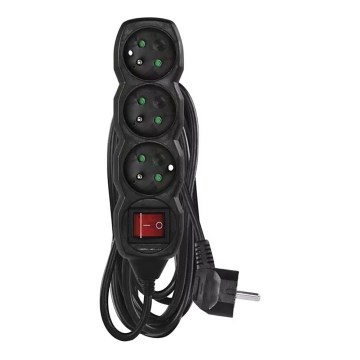 Extensão com interruptor 3P 5m preta