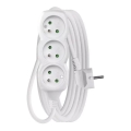 Extensão de cabo 3 tomadas 5m branca