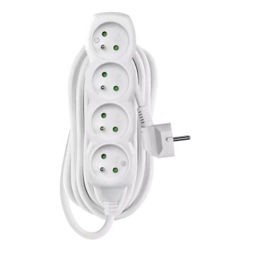 Extensão de cabo 4 tomadas 7m branca