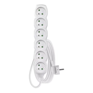 Extensão de cabo 6Z 3m branco