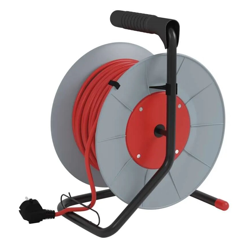 Extensão de cabo com 4 tomadas 25m cinzento/vermelho