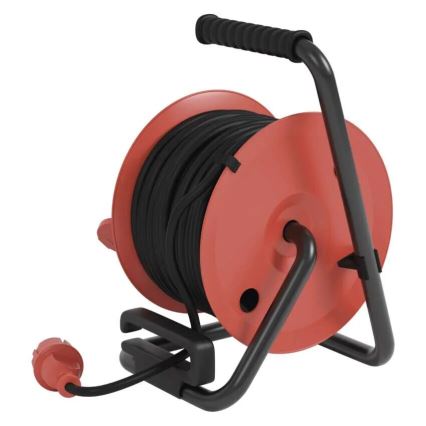 Extensão de cabo com 4 tomadas 25m IP44 vermelho