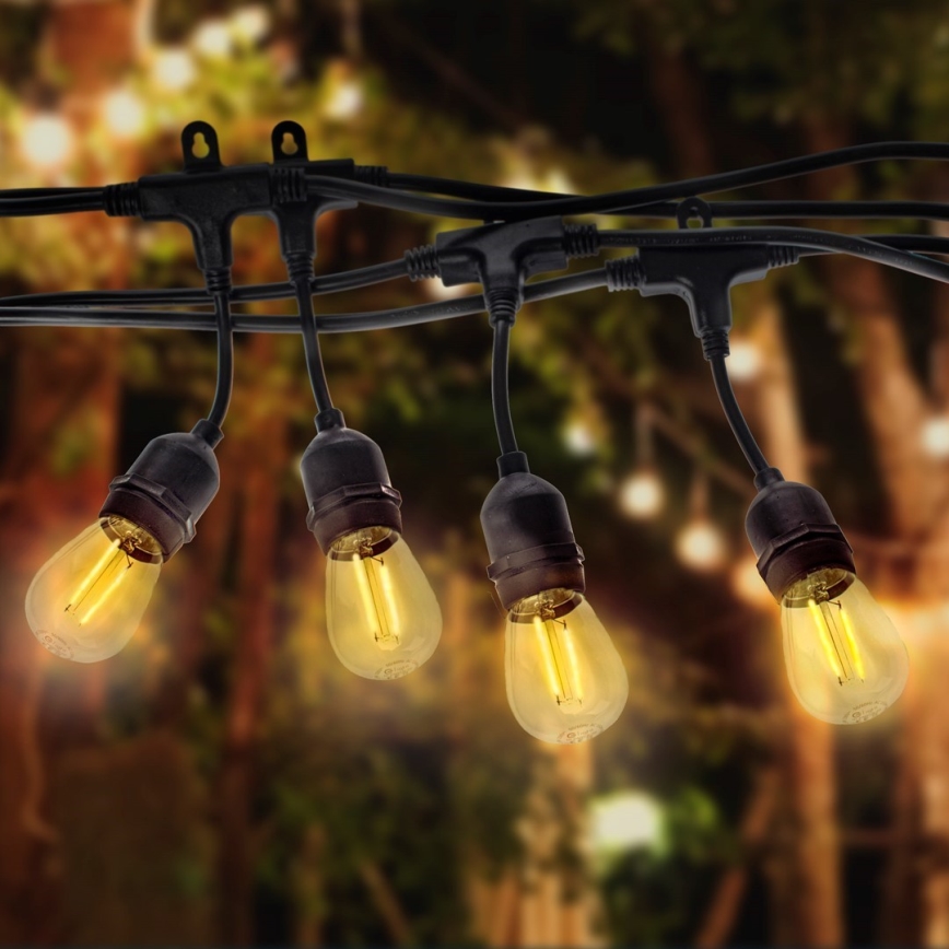 Exterior corrente decorativa GRINALDA 10xE27/15W/230V 10m IP44