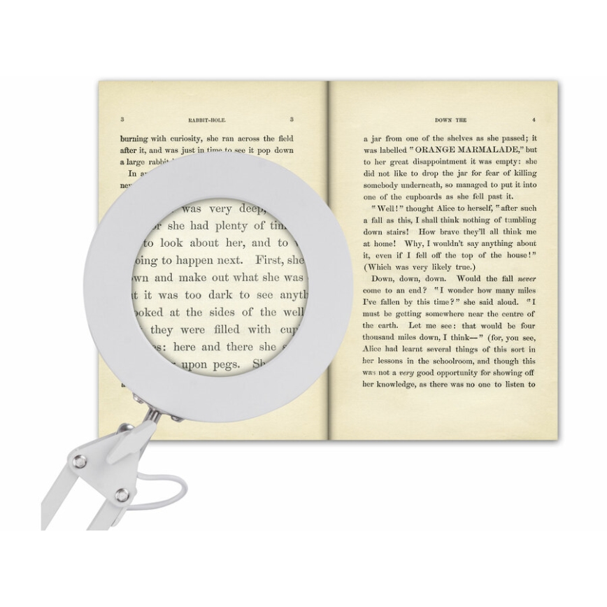 Extol - Candeeiro de mesa LED com regulação e lupa LED/8W/5V 2900/4500/7500K branco