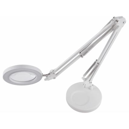 Extol - Candeeiro de mesa LED com regulação e lupa LED/8W/5V 2900/4500/7500K branco