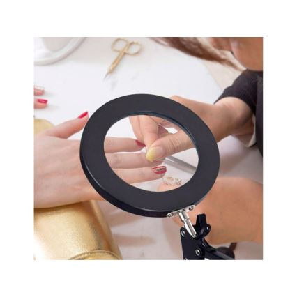 Extol - Candeeiro de mesa LED com regulação e lupa LED/8W/5V 2900/4500/7500K preto