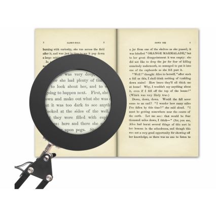 Extol - Candeeiro de mesa LED com regulação e lupa LED/8W/5V 2900/4500/7500K preto