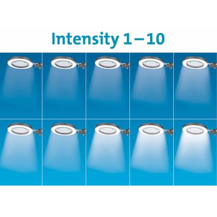 Extol - Candeeiro de mesa LED com regulação e lupa LED/8W/5V 2900/4500/7500K preto