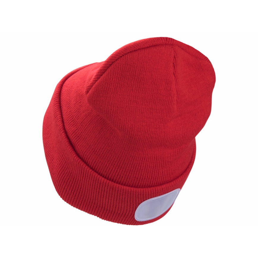 Extol - Gorro com lanterna frontal e carregamento USB 300 mAh, vermelho, tamanho único