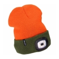 Extol - Gorro com lanterna frontal e carregamento USB, bateria de 300 mAh, laranja neon/verde neon, tam. único