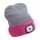 Extol - Gorro com lanterna frontal recarregável por USB 300 mAh cinzento/rosa tam. ÚNICO