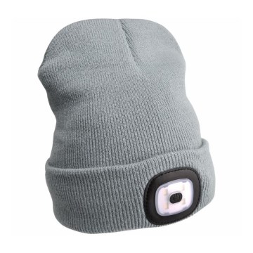 Extol - Gorro com lanterna frontal recarregável por USB 300 mAh, cinzento, tamanho único