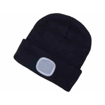 Extol - Gorro com lanterna frontal recarregável por USB 300 mAh, preto, tam. único