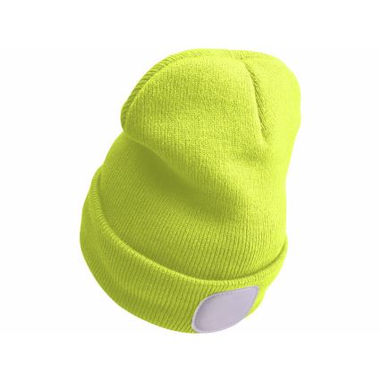 Extol - Gorro com lanterna frontal recarregável via USB 300 mAh, amarelo néon, tam. ÚNICO