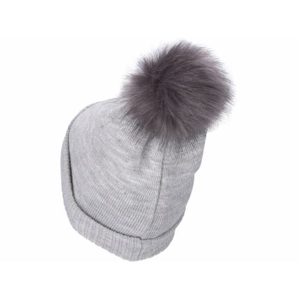 Extol - Gorro com uma lanterna de cabeça e carregador USB 300 mAh cinzento com pompom tamanho  UNI