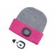 Extol - Gorro com uma lanterna de cabeça e carregador USB 300 mAh cinzento/rosa tamanho UNI